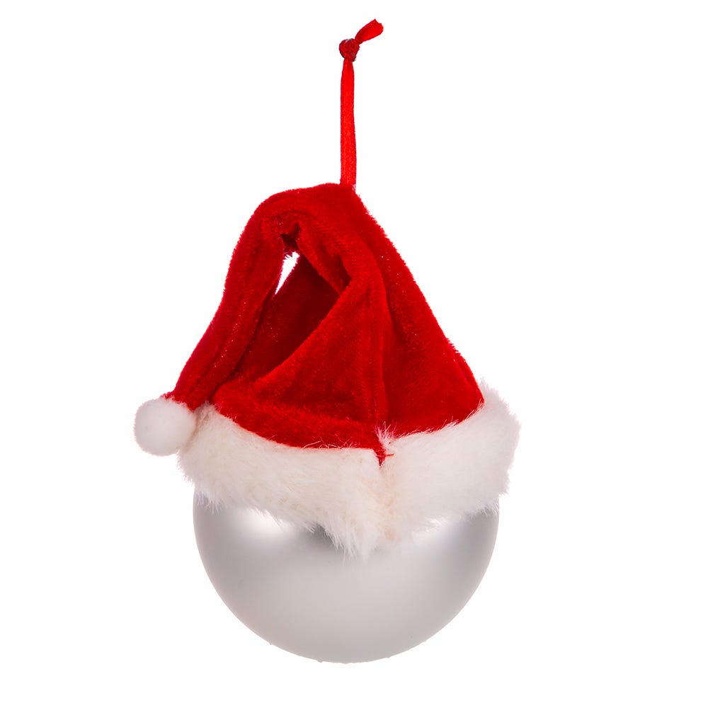 Kurt Adler 4-Inch Glass Painted Santa Face Ball Ornament